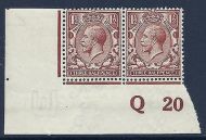 N18(12) 1½d Bright Yellow Brown Royal Cypher control Q 20 imperf UNMOUNTED MINT