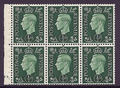 QB1 perf type B4B(E) cylinder E2 Dot - ½d Green Booklet pane UNMOUNTED MINT MNH