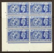 Sg 495 1948 Olympic Games Cylinder 2 Dot perf type 5(E I) UNMOUNTED MINT MNH