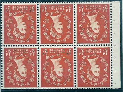 SB4a ½d x 6 Wilding booklet pane perf type Ie Top UNMOUNTED MNT MNH