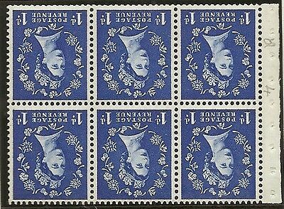 SB26ab variety 1d Wilding booklet pane perf type I - V LIGHTLY MOUNTED MNT