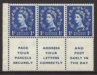 SB29c variety 1d Wilding booklet pane perf type I UNMOUNTED MNT MNH