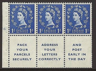 SB29 Wilding booklet Se-tenant pane cylinder F6T No Dot UNMOUNTED MNT MNH