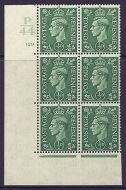 ½d Green cylinder Block Control P44 129 No Dot perf 5(E I) UNMOUNTED MINT MNH