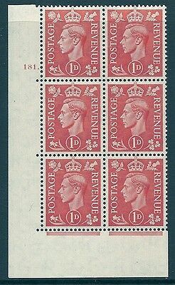 1d Pale scarlet 181 Dot cylinder block perf 5(E I) UNMOUNTED MINT MNH