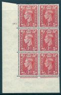 1d Pale scarlet 183 No Dot cylinder block perf 5(E I) UNMOUNTED MINT MNH