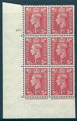 1d Pale scarlet 183 No Dot cylinder block perf 5(E I) UNMOUNTED MINT MNH