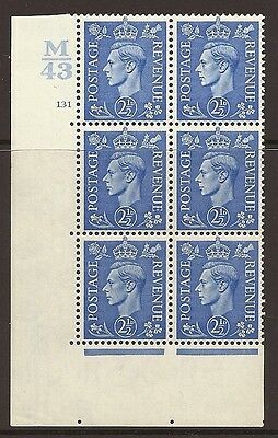 2½d Pale Blue Cylinder Control M43 131 No Dot perf 5(E I) UNMOUNTED MINT MNH