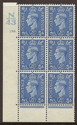 2½d Pale Blue Control Cylinder N43 138 Dot perf 6B(E P) UNMOUNTED MINT MNH