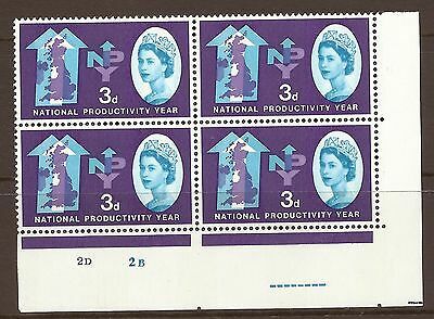 1962 NPY 3d (Phos) - Cyl Block With unlisted blue scratches MNH