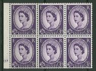 SB92 Wilding booklet pane M/C on Cream cylinder K17 No Dot UNMOUNTED MNT/MNH