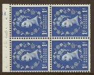 SB33 1d Crowns left Cyl F12 Wilding booklet pane perf type I UNMOUNTED MNT/MNH