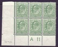 Sg 268 M3(2) ½d Dull Green Control A 11 perf H2A UNMOUNTED MINT MNH