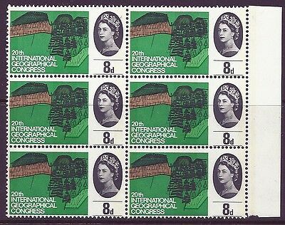 1964 sg653pa Geographical 8d (Phos) 2 varieties - Narrow Band Right - MNH