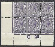N22(3)f 3d Violet Royal Cypher control O 20 perf with variety UNMOUNTED MINT MNH