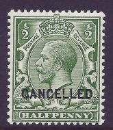 Sg 351v ½d Green Overprinted CANCELLED type 24 UNMOUNTED MINT MNH