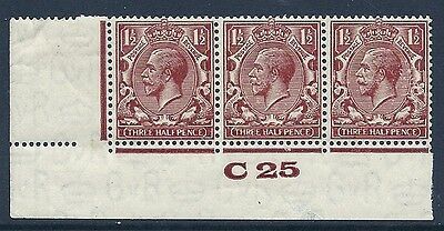 1½d Brown Block Cypher Control C25 imperf blotchy print UNMOUNTED MINT