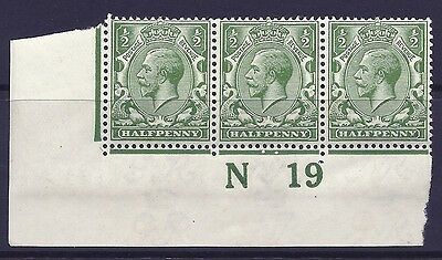 N14(8) ½d Yellow Green Control N 19 imperf Lightly MOUNTED MINT