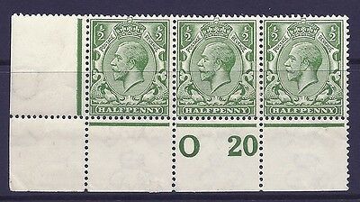 N14(6) ½d Bright Green Control O 20 perf MOUNTED MINT