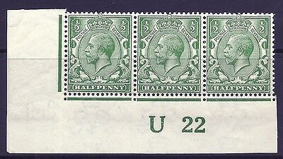 N14(17) ½d Cobalt Green Control U 22 imperf MOUNTED MINT