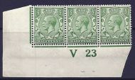 N14(6) ½d Bright Green Control V 23 imperf UNMOUNTED MINT with faults