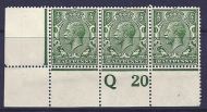 N14(2) ½d Deep Green Control Q 20 perf UNMOUNTED MINT with faults