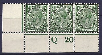 N14(2) ½d Deep Green Control Q 20 perf UNMOUNTED MINT with faults