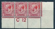 N16(1) 1d Bright Scarlet Royal Cypher Control C 12 perf Lightly MOUNTED MINT