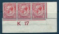 N16(7) 1d Vermilion Royal Cypher Control K 17 imperf UNMOUNTED MINT toned