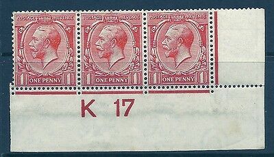 N16(7) 1d Vermilion Royal Cypher Control K 17 imperf UNMOUNTED MINT toned