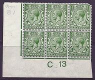 N14(7) ½d Deep Bright Green Control C 13 imperf MOUNTED MINT