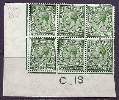 N14(7) ½d Deep Bright Green Control C 13 imperf MOUNTED MINT