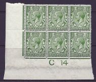 N14(11) ½d Bright Yellow Green Control C 14 imperf UN MOUNTED MINT