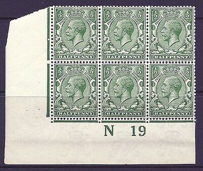 N14(14) ½d Blue Green Control N19 imperf UNMOUNTED MINT