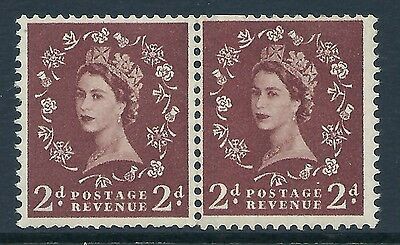 S39d Horizontal Wilding 57 Graphite Coil join strip UNMOUNTED MINT  MNH