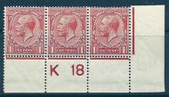 N16(8) 1d Pale Red Royal Cypher Control K 18 perf MOUNTED MINT
