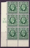 1934 1 2d Photogravure cyl blk V34 3 Dot perf 6B(E P) Block of 6 UNMOUNTED MINT