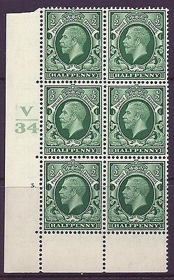 1934 1 2d Photogravure cyl blk V34 3 Dot perf 6B(E P) Block of 6 UNMOUNTED MINT