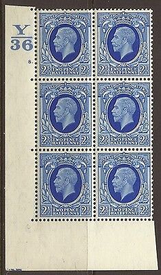 1934 2½d Photogravure cyl blk Y36 8 Dot perf 5(E I) with variety UNMOUNTED MINT