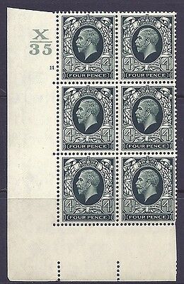 1934 4d Photogravure cyl blk X35 11 No Dot perf 5(E I) block of 6 UNMOUNTED MINT