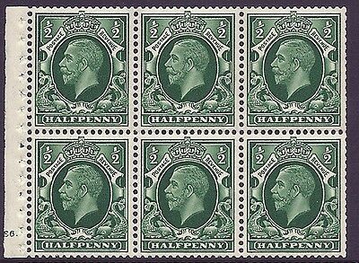 NB21 ½d Photogravure Small Format pane of 6 Cyl E6 Dot perf I UNMOUNTED MINT MNH
