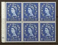 SB30 Wilding booklet pane MC on cream perf type Ie cyl F10 Dot UNMOUNTED MNT
