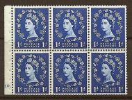 SB54 Wilding booklet pane 9.5mm phos perf Ie cyl F10 Dot UNMOUNTED MNT