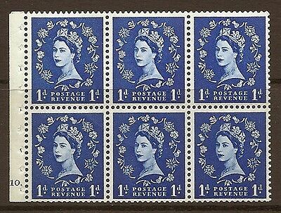 SB54 Wilding booklet pane 9.5mm phos perf Ie cyl F10 Dot UNMOUNTED MNT