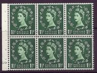 SB62 Wilding booklet pane Edward cylinder G9 No Dot UNMOUNTED MNT/MNH