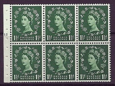 SB65 Wilding booklet pane Wmk Crowns cylinder G15T No Dot UNMOUNTED MNT/MNH