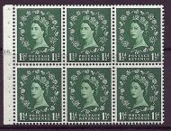 SB66 Wilding booklet pane Wmk Crowns cylinder G16T Dot UNMOUNTED MNT/MNH