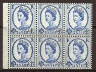 SB111 Wilding booklet pane Violet phos 9.5 cylinder N2T Dot UNMOUNTED MNT/MNH