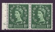 SB61 Wilding booklet pane Tudor cylinder 9 Dot perf type E UNMOUNTED MNT