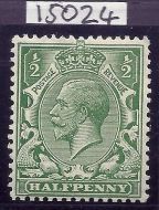 N14(-)var ½d Bright Cobalt Yellow-Green Royal Cypher Hendon cert MOUNTED MINT